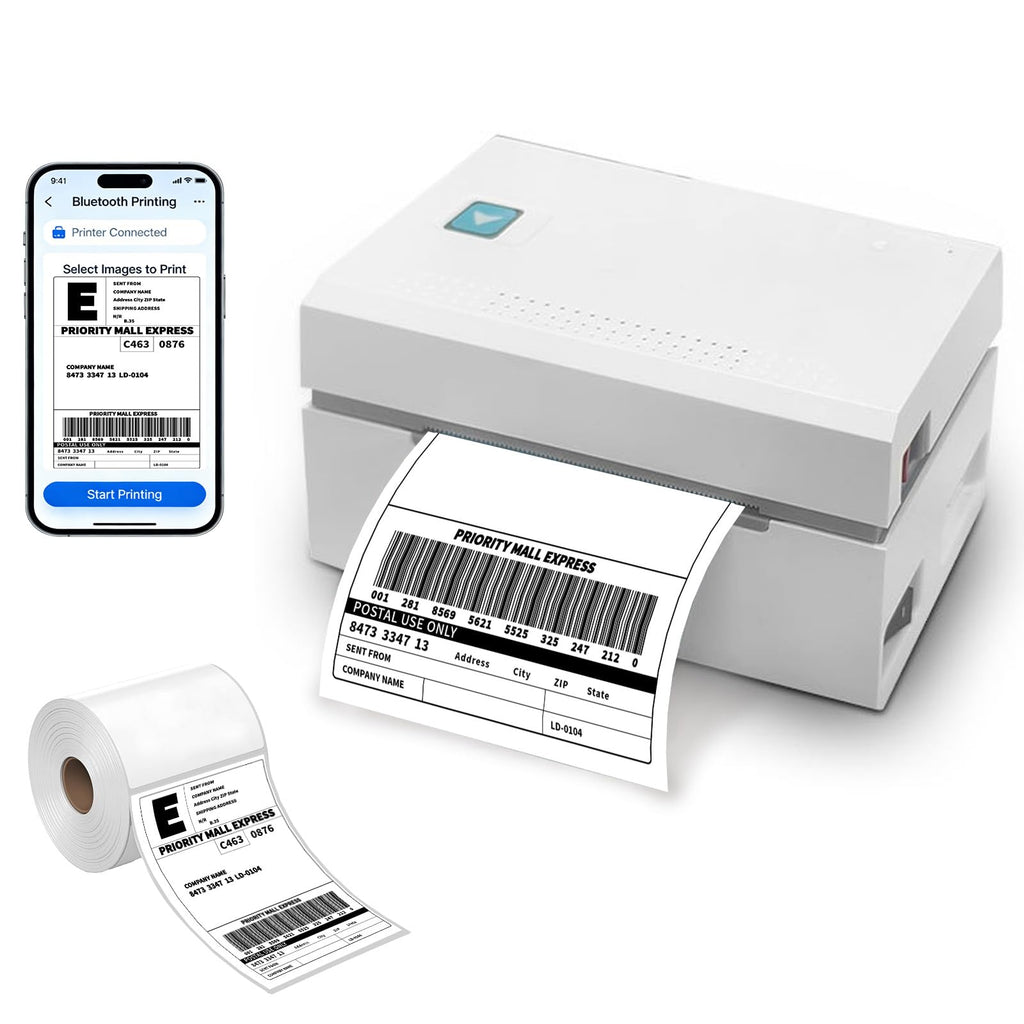1000 4x6 Thermal Labels 500/Roll, HUOJI 4x6 Thermal Shipping Labels Roll Compatible with Rollo, Zebra, MUNBYN Printers, Commercial Grade