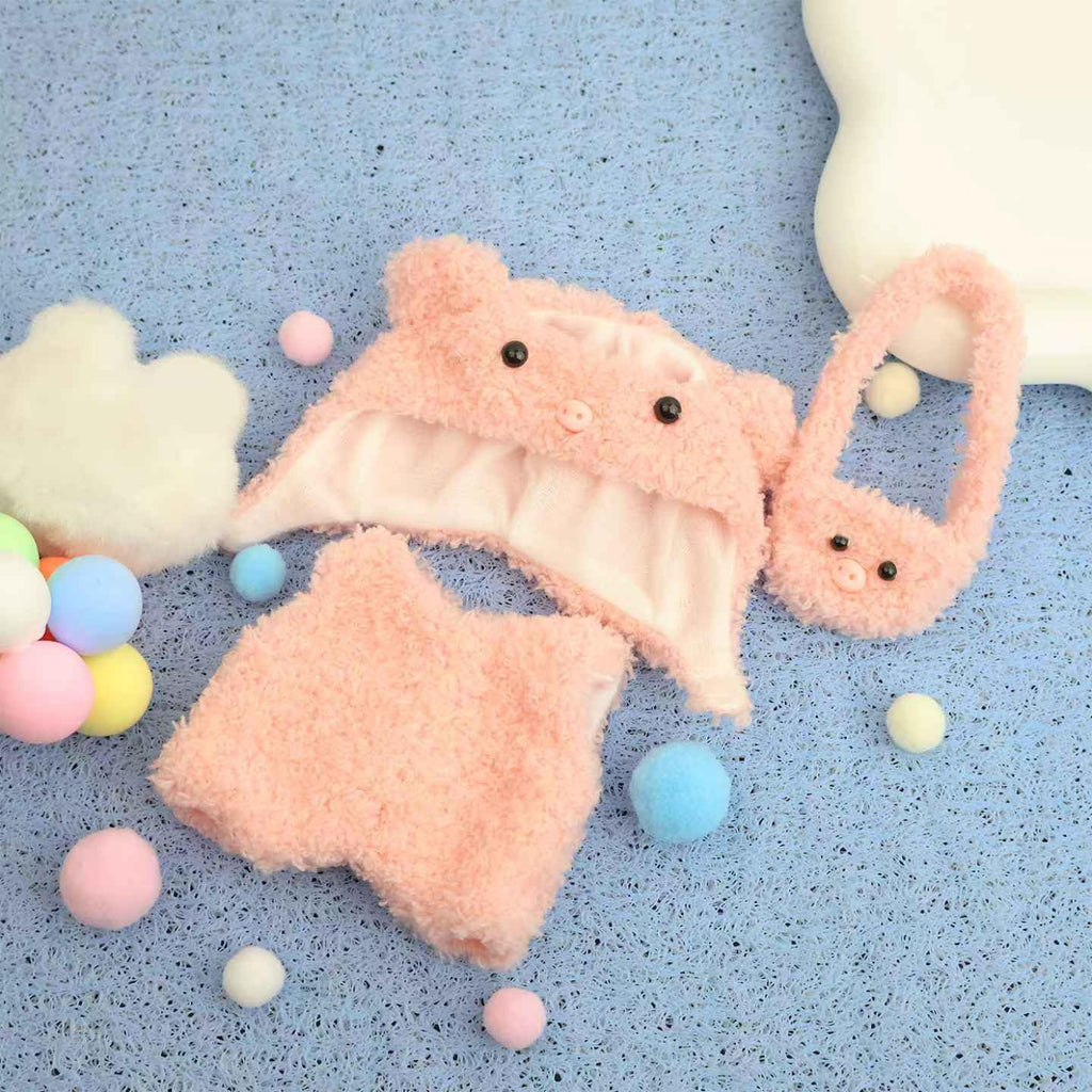 HiOKOU Clothes for labubu 17cm Accessories Suit Cute Clothes for Doll Dress up Animal Style Outfits (NO Doll) (Pig)