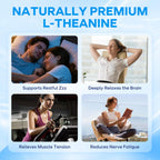 BVIVLOO L-Theanine Gummies with L-Theanine 400 mg, Ashwagandha, GABA, 5-HTP, Magnesium Glycinate for Calm, ZZZ & Relaxation Support - Vegan, Raspberry Flavor, 120 Count