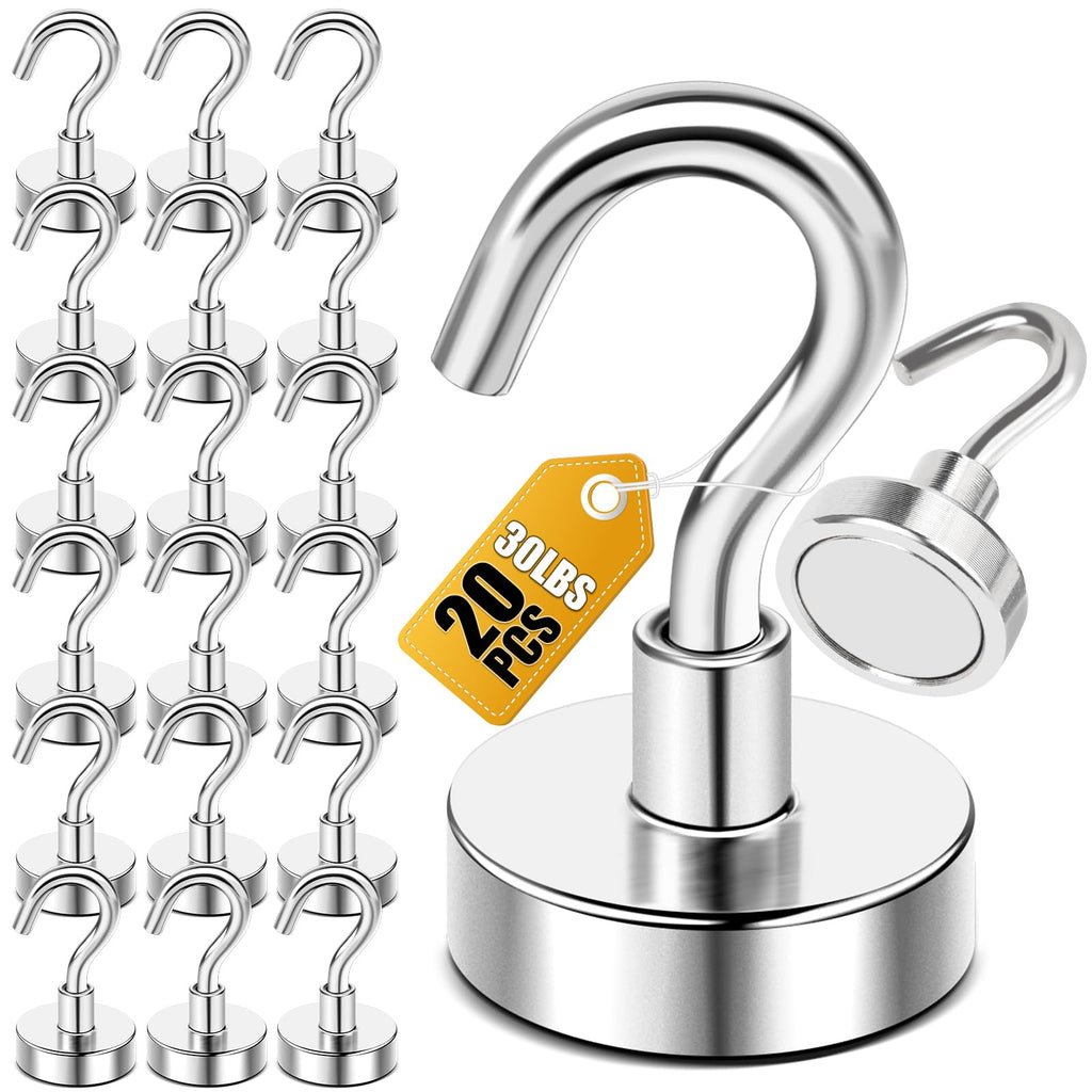 DIYMAG Magnetic Hooks 20pcs 30lbs+ Cruise Essentials 2026 Magnet Hook