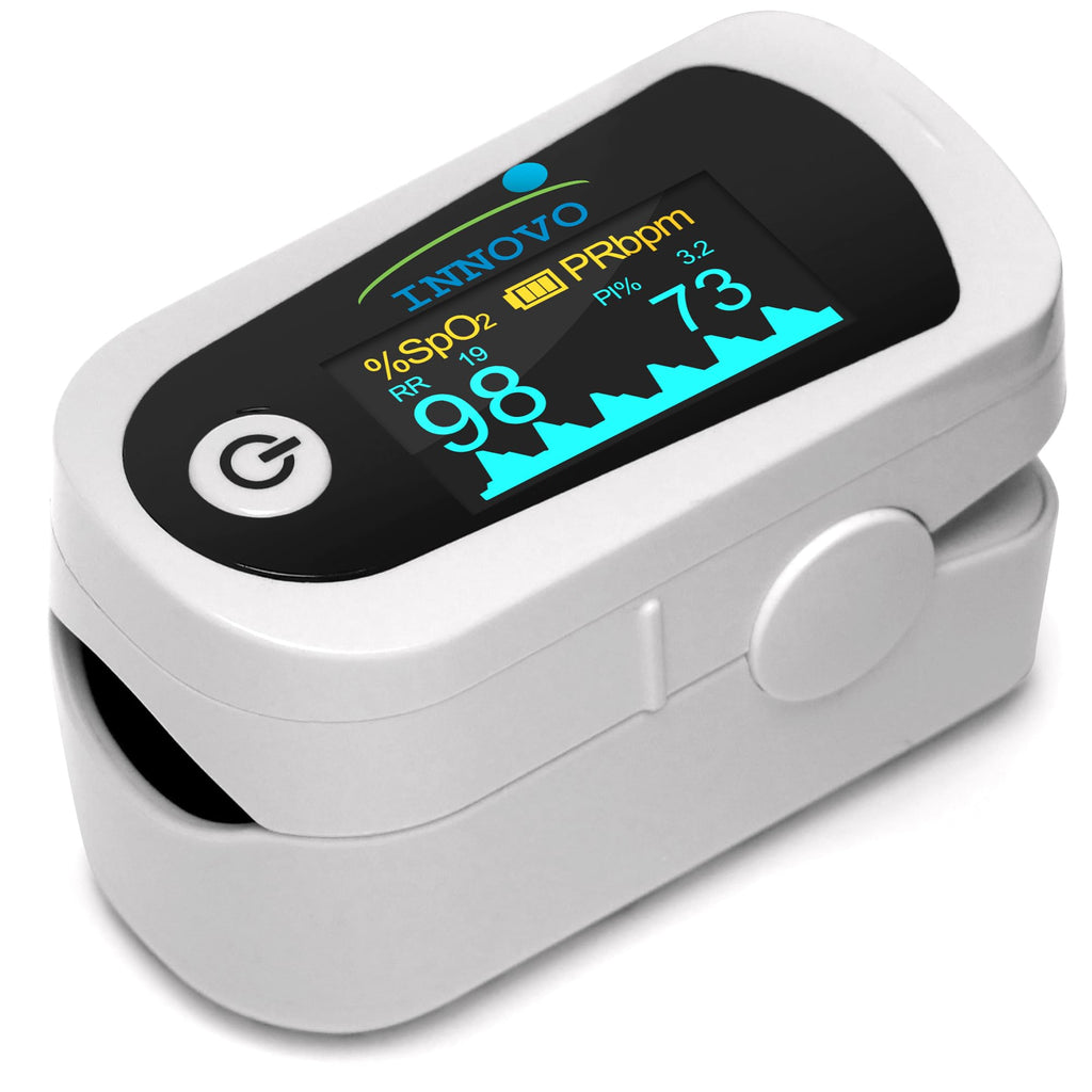 Innovo iP900BP-B Fingertip Pulse Oximeter, Blood Oxygen Monitor with Free App, Plethysmograph, and Perfusion Index (with Bluetooth)