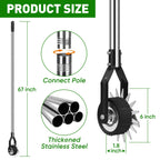 BlumWay 67 Inch Rotary Wheel Edge Trimmer, Rotary Shears, Manual Sidewalk Edgers, Length 23.6" to 67", Heavy Duty Stainless Steel Handle with Sharp Blades/Gloves