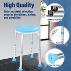 xlkkf Shower Chair Shower Seat for Inside,Bath Chair for Elderly and Disabled,Tool-Free Assembly, Adjustable Height (13.75"-20.5"), 360° Swivel, Anti-Slip Feet - Supports 350lbs