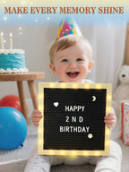 10"×10" Felt Letter Board with LED Lights & Stand for Halloween Party Decor