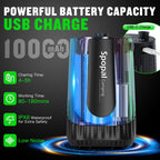 Portable Shower for Camping, [Upgraded] Spopal 10000mAh Rechargeable Camping Shower with 5 Adjustable Speeds,Premium LED Display, IPX8 Waterproof Outdoor Shower Kit for Hiking, Car, Pet, Travel (BK)