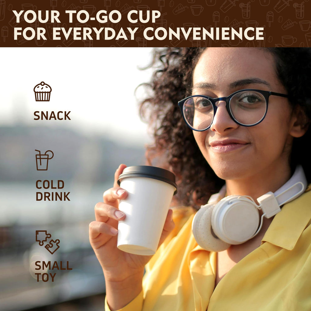 YEEHAW 100 Pack 16 oz Disposable Coffee Cups with Lids, Heat & Leak-proof Paper Cups, to Go Coffee Cups for Hot & Cold Beverage