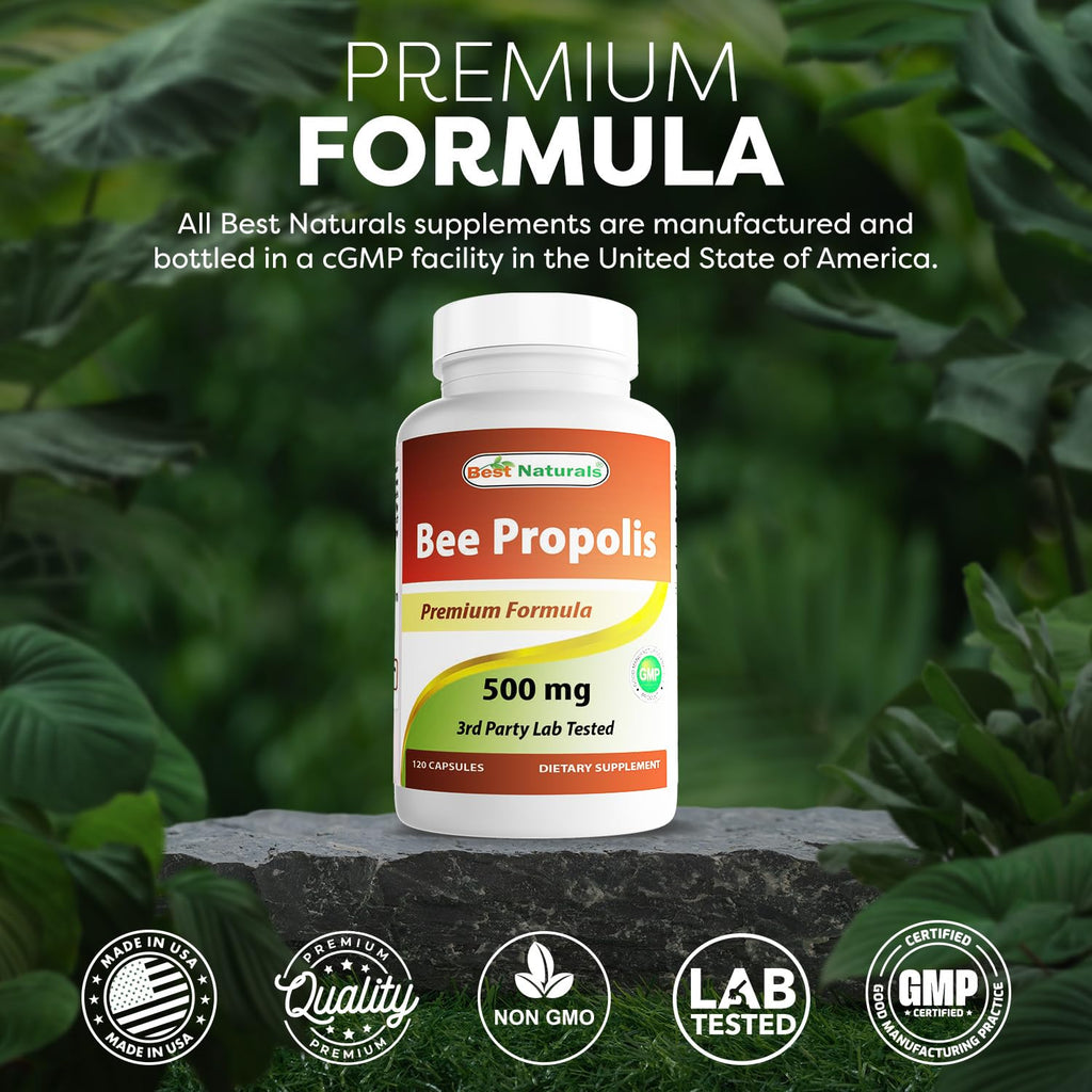 Best Naturals Bee Propolis 500 mg 120 Capsules (120 Count (Pack of 2))