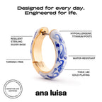 Ana Luisa Giulia Huggie Hoop Earrings for Women - Hypoallergenic Water-Resistant Tarnish-Free Chunky Earrings for Women - 14K Gold Plated & Silver Rhodium Plated Hoops - Small, Medium & Large Size