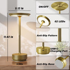 TBBGA 2 Pack Rechargeable Cordless Table Lamp, 5000mAh Battery Table Light