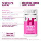 Habit Womens Multi Supplement 2 Pack (120 Capsules) - New Look, Supports General Health & Wellness, 23 Essential Vitamins and Minerals, Fruit extracts, Folate, Iron, B12, Biotin, Non-GMO