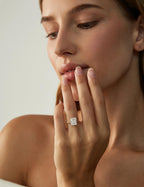 EAMTI Travel Engagement Rings for Women Radiant Cut Wedding Bands Size 7
