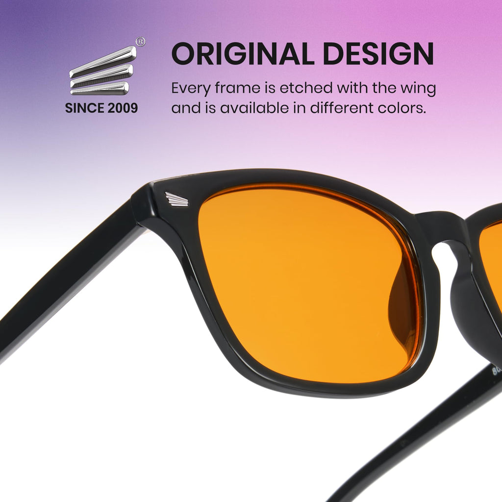 Cyxus Orange Blue Light Blocking Glasses for Men Women Gaming Glasses Redece Eye Strain Sleep Better 8082Z01