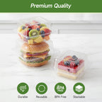 Dealusy 90 Pack Extra Heavy Duty Clear Slice Cake Carriers