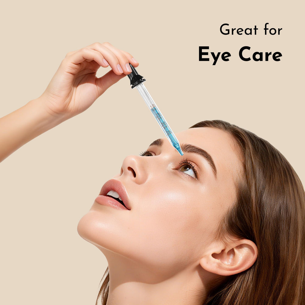 PrettyCare Eye Dropper 4 Pcs, Glass Eye Dropper for 30 ml Essential Oils Bottles Round Tip Measured Medicine Droppers Calibrated 1 ml Capacity