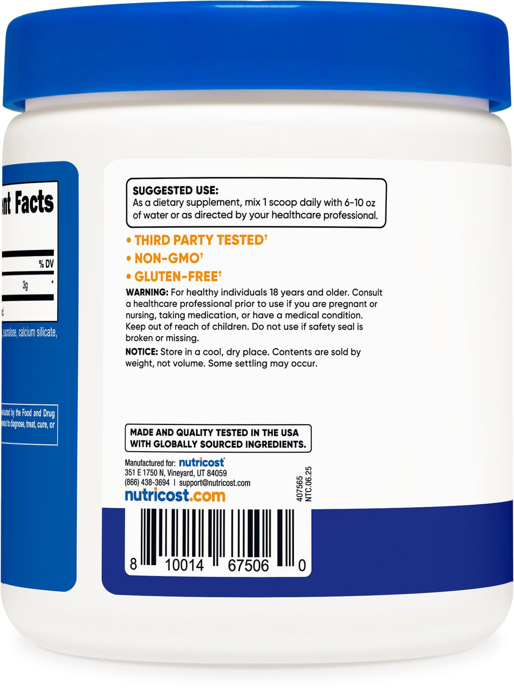 Nutricost L-Citrulline Malate 2:1 (300 Grams) (Blue Raspberry)