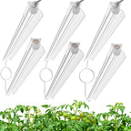 4FT Grow Lights for Indoor Plants,T8 5000K Full Spectrum Plant Light,270W(6 x 45W), LED Grow Light Strips whit Timer, Aluminum Reflector, Linkable,Plant Growing Lamp Fixture for Greenhouse Indoor 6pcs