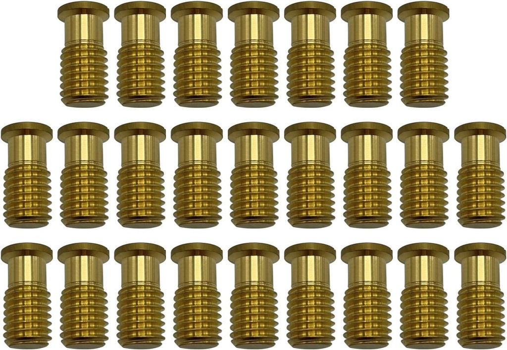Poolzilla 25 Pack Pool Safety Cover Threaded Brass Insert Screw Bolt for Anchor