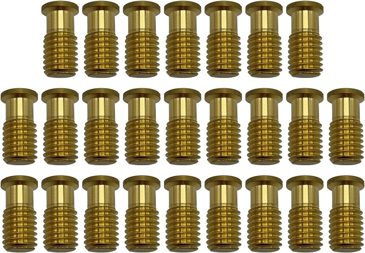 Poolzilla 25 Pack Pool Safety Cover Threaded Brass Insert Screw Bolt for Anchor