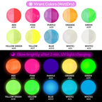 ABEIER Glow in the Dark Acrylic Paint Set, 10 x 2 oz, Blacklight