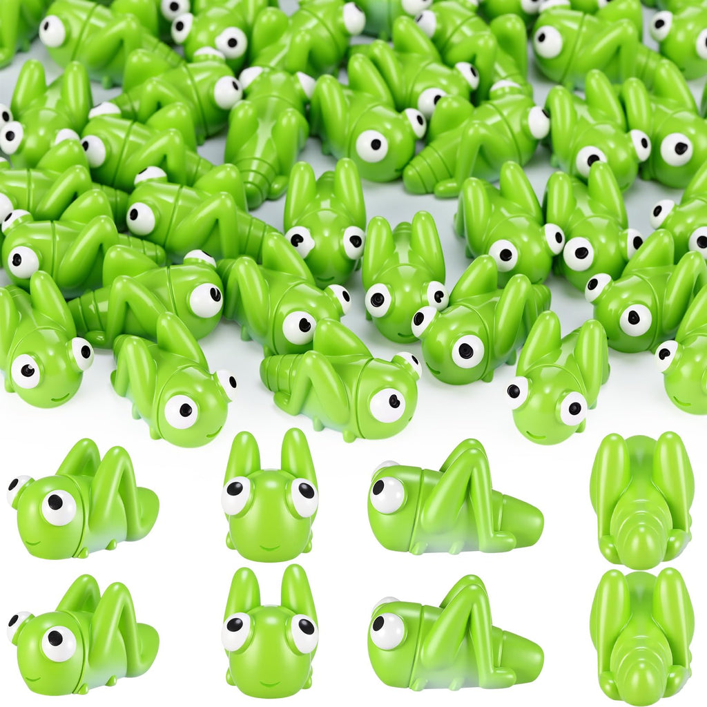 Geelin 50 Pcs Mini Resin Grasshopper Figures, Realistic Bug Ornaments