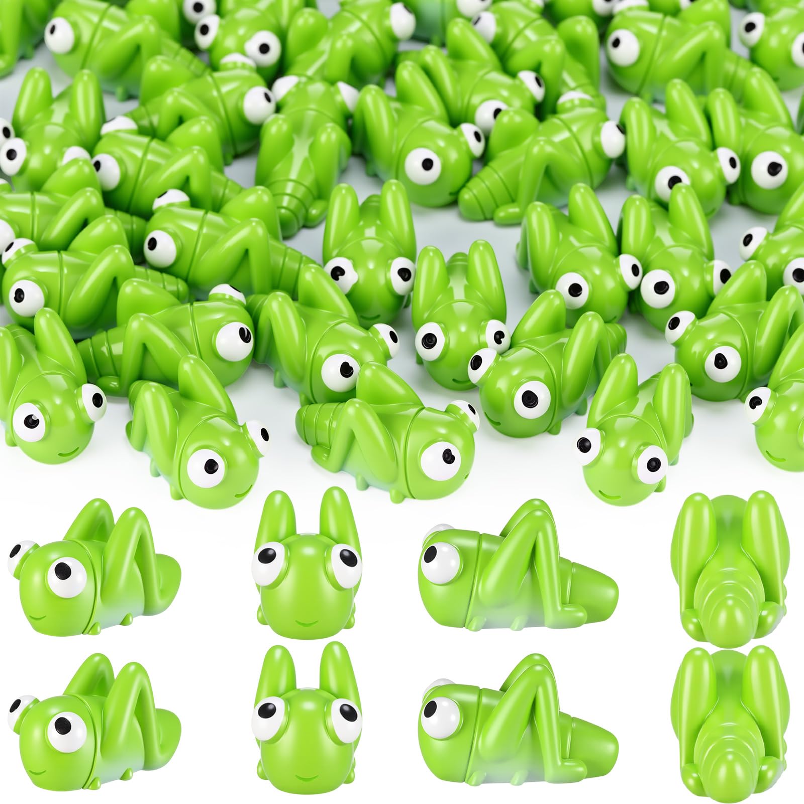Geelin 50 Pcs Mini Resin Grasshopper Figures, Realistic Bug Ornaments