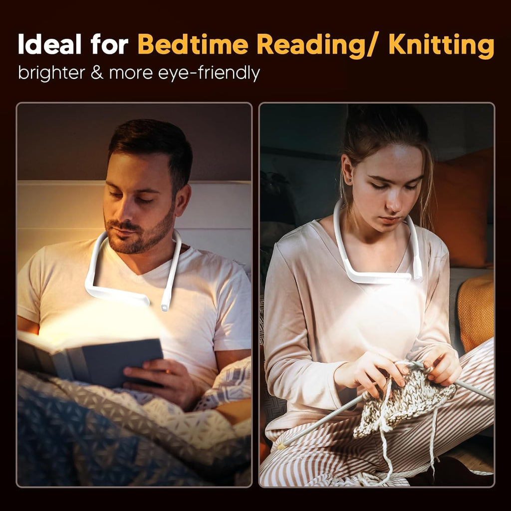 EastPin Neck Light, Rechargeable Book Light for Reading, Bright Dual Lamps