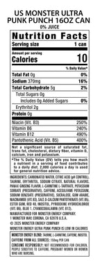 Monster Energy Ultra Punk Punch, Sugar Free Energy Drink, 16 Ounce (Pack of 15)