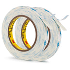 Rvhouse 3M 1600T Double Sided Tape, PE Foam Tape 0.5" x 18 Ft White Removable Strong Adhesive No Residue for RV Picture Hanging, Posters Frames Wall Decor Indoor & Outdoor Use(2 Pack)