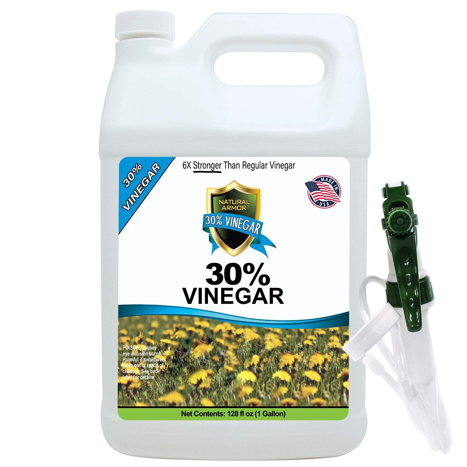 Natural Armor 30% Vinegar Concentrate - 1 Gallon (128 oz) w/Sprayer