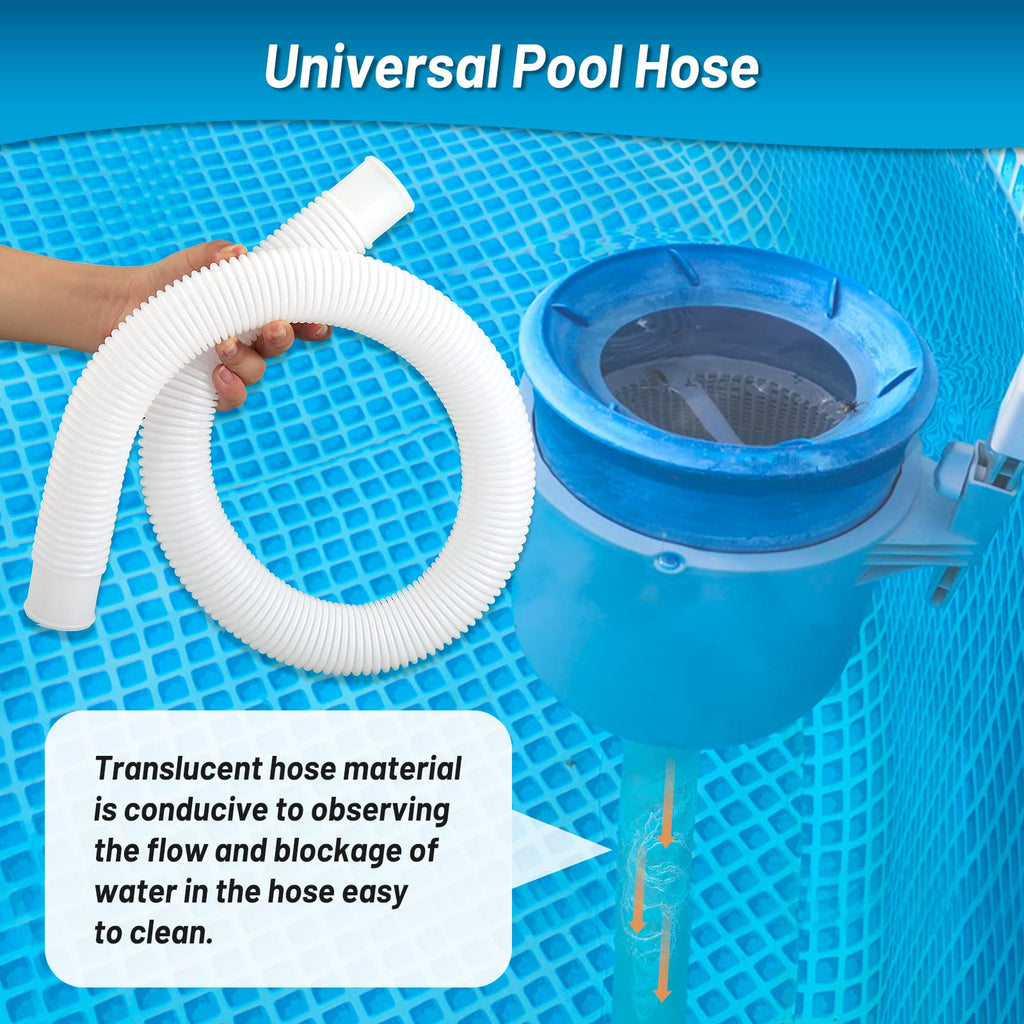 IDEASURE 1-1/4 Inch x 3ft Pool Hoses for Above Ground Pools, Compatible with In tex Coleman Summer Waves Pool Skimmer, Swimming Pools Return Hose Suction Hose, 2 Pack
