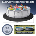 LXKCKJ 10FT Round Pool Pads for Above Ground Pool, Protects Pool Liner Heavy Duty Puncture Resistant Fabric Pool Mats for Pool Bottom - Prevents Punctures - Weed Barrier - Extends Liner Life