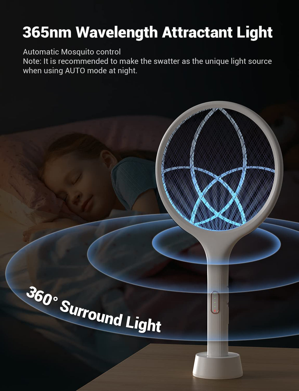 YISSVIC Electric Fly Swatter 4000V Bug Zapper Racket Dual Mode