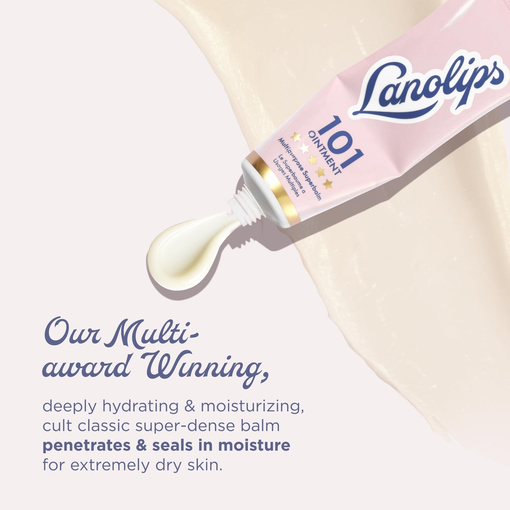 Lanolips 101 Ointment Multi-Balm Duo, Original Superbalm - Contains Pure Lanolin Oil for Smooth, Hydrated, & Healthy Lips - Natural Lip Balm for Dry Lips, Cuticles, & More (2-Pack, 0.52 oz each)