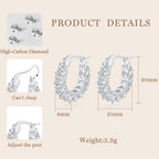 GIRIOIZ Sterling Silver Huggie Hoop Earrings, Simulated High Carbon Diamond (White Gold)