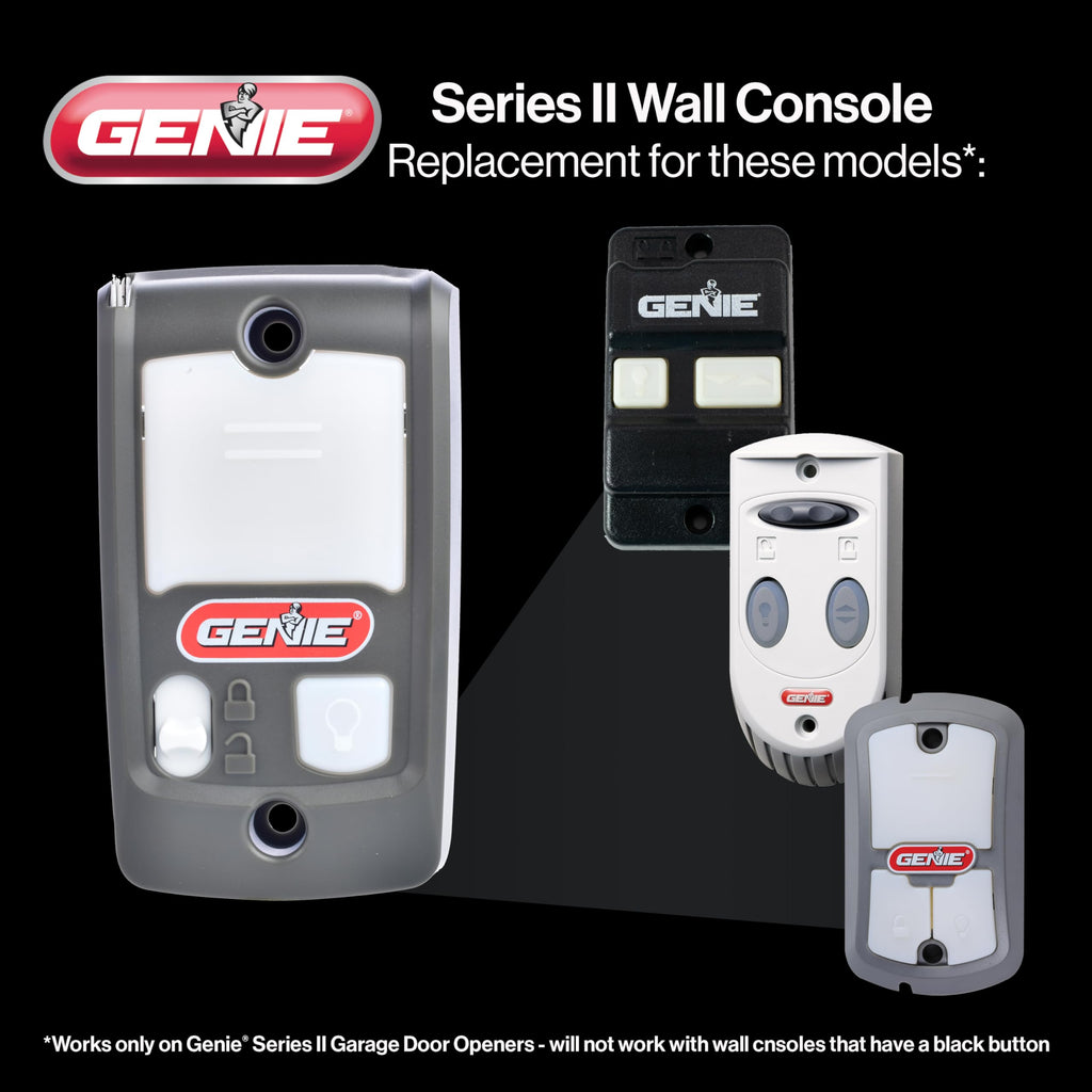 Genie Series II Garage Door Opener Wall Console - Sure-Lock/Vacation Lock for Extra Security - Light Control Button - Compatible with All Genie Series II Garage Door Openers - Model GBWCSL2-BX