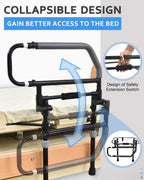 Sangohe Heavy Duty Bed Rails for Senior & Elderly and People Falling Out of Bed - Foldable Bed Assist Handle - 504E