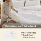 Bedsure Prewashed Duvet Cover Queen, Bedding Set with Zipper Closure, White