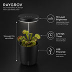 Raygrov Self-Watering Planter with Grow Light, Smart Indoor Pot for Venus Fly Trap, Carnivorous Plants, African Violet, Cat Grass, Catnip & Herbs, 2-in-1 Wall + Desktop, USB 5W Full Spectrum LED