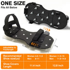 FIETODK Epoxy Floor Spiked Shoes Fully Assembled Gunite Spiked Shoes with 3/4" Short Spikes with Adjustable Straps for Garage Floor Epoxy, Overlays, Cover Installation, 2 Pairs (Black)