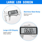 Adoric Digital Caliper, Caliper Measuring Tool Stainless Steel Vernier Caliper Digital Micrometer with Large LCD Screen, Easy Switch from Inch Metric Fraction, 0-6" Caliper Tool for DIY/Household