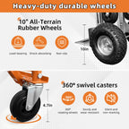 Aluminum 4 in 1 Convertible Hand Truck Dolly, 1000Lbs Capacity, Heavy Duty Folding Hand Truck Dolly Cart with Wheels 10" All-Terrain Tires, Hand Trucks for Logistics, Moving Home, Shopping, Office