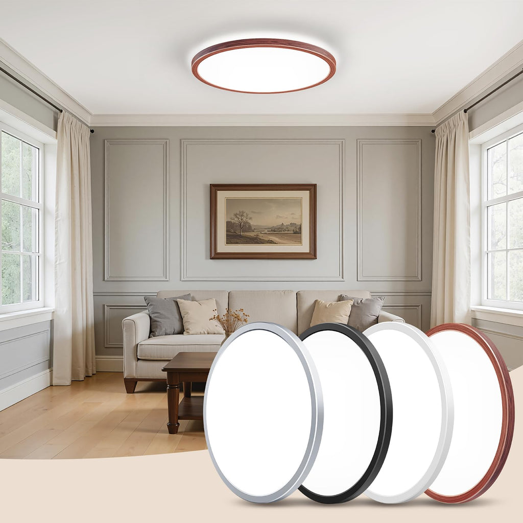 BLNAN Dimmable LED Flush Mount Ceiling Light Fixture with Remote Control, 12Inch 3000K-6500K Light Color Adjustable, Modern Ultra-Thin Ceiling Lamp for Bedroom Kitchen, Wired