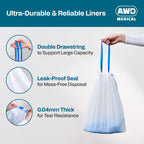 100 PACK - Commode Liners with Absorbent Pads - Adults Commode Bag Compatible with Most Toilets - Portable Commode Liners with Gel Pads - Disposable Bedside Toilet Liner Bags for Adult Potty Chair