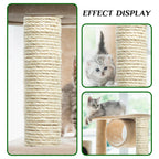 Natural Sisal Rope 1/4 Inch 6mm 98-Feet for Cat Scratching Post Tree Tower Replacement Repair and Replace, DIY Hemp Twine Rope for Cat Scratching Furniture Window Perch and Crafts Gardening