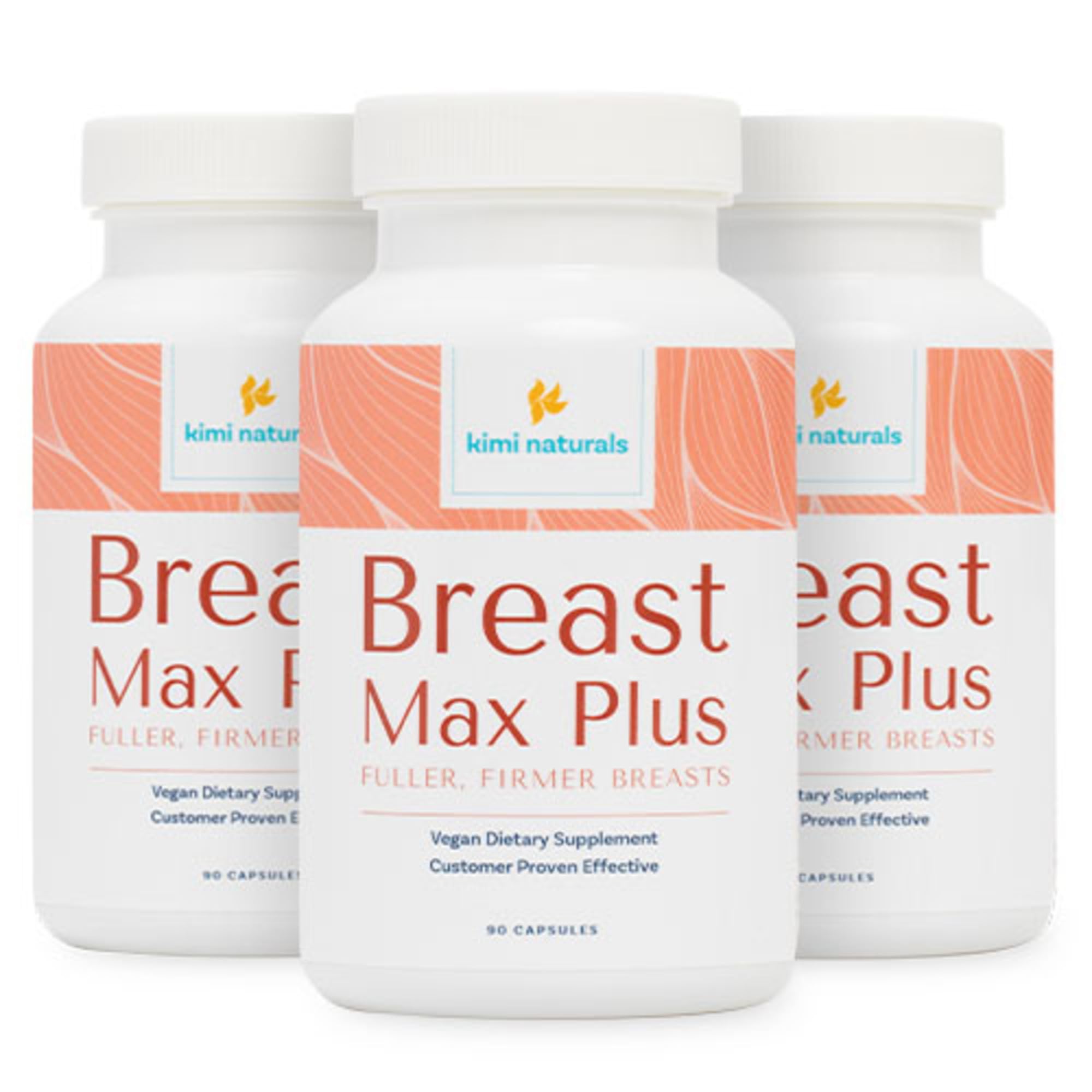 KIMI Naturals Breast Max Plus - Breast Enhancement Pills | Breast Enlargement Supplements with Fenugreek, Breast Growth, Supports Breast Firmness - 3 Month Supply