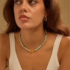 chorfla Beaded Gemstone Necklace for Women Summer Beach Handmade Jewelry