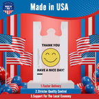Fuxury 1000 Count Happy Smiling Face Thank You Plastic Bags with Handles