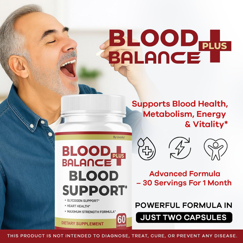 (2 Pack) BloodBalance Plus Capsules - Official BloodBalance Plus Support Supplement Premium Pills All Natural Advanced Formula Multivitamin for Overall Health & Wellness, 120 Capsules for 2 Months