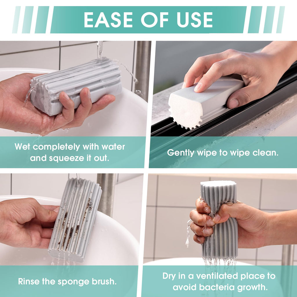 8 Pack Damp Dusting Sponge Duster, Grey Dust Cleaning Sponge, Reusable Household Cleaning Sponge Tool for Blinds, floorboards, Fan Blades, Vents, Glass, Railings, Mirrors