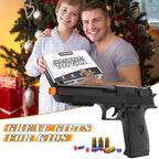 DaoDaoZhu Soft Bullet Toy Gun Pistol Shell Ejecting, Fake Prop Gun Black